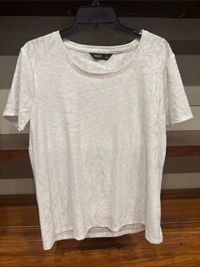 Simply Vera Vera Wang White Short Sleeve Textured Crewneck Tee